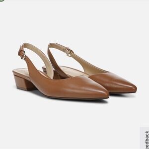 Naturalizer Banks Pointed Toe Flat English Tea Leather